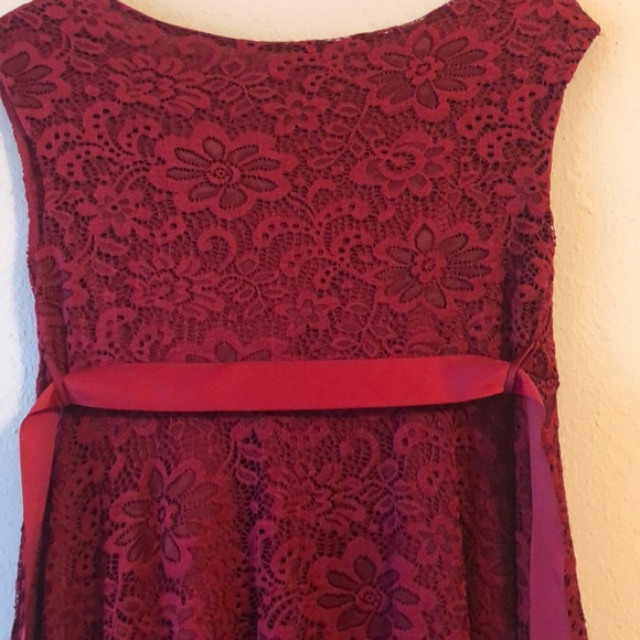 Maternity NWOT Gorgeous Red Floral Lace Dress - I wore this during post partum - Picture 3 of 8